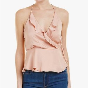 ASTR the label Women's Satin Ruffle Wrap Racerback Tank